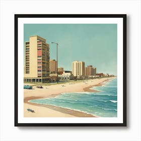 South Padre Island Texas Midcentury Art Print 1 Art Print