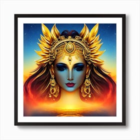 Golden Goddess of Sky Art Print