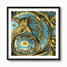 Clockwork Blue Art Print