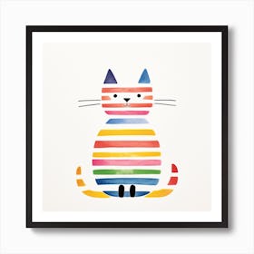 Cute Cat Pencil Colours Art Print