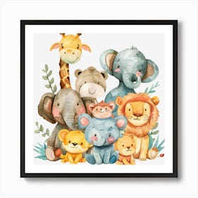 Cute Giraffes Art Print