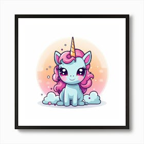 Unicorn With Rainbow Mane 35 Art Print