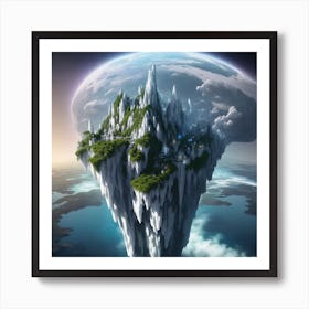 Crystal Island hanging in the sky 1 Art Print