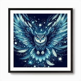 Blue Owl 1 Art Print