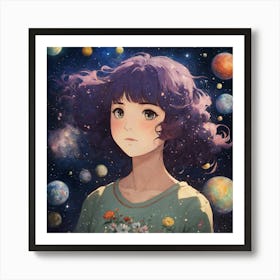 Cosmos Girl Art Print