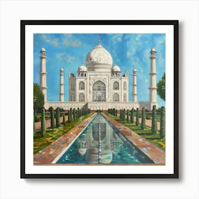 A Taj Mahal In Agra Oil Painting Illustration 1719953752 2 Art Print