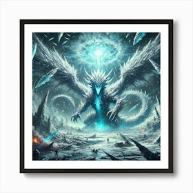 A Sci Fi Depiction Of Frostbite, The Celestial Ter Ice Storm Art Print