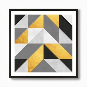 Collage with gold and black 9 Art Print