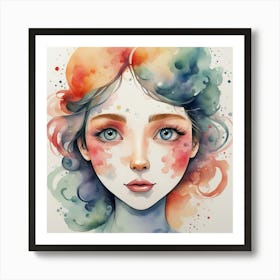 Watercolor Of A Girl 21 Art Print