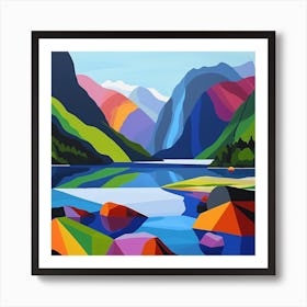 Colourful Abstract Fiordland National Park New Zealand 4 Art Print