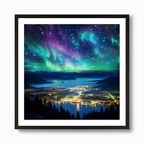 Aurora Borealis Over Bc Art Print