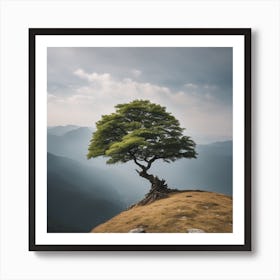 Lone Tree On A Hill 1 Art Print