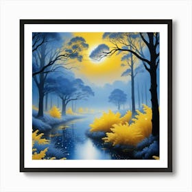 River In The Forest Art Print