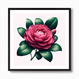 Pink Camelia Flower Art Print