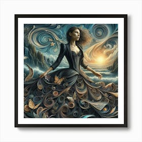 Woman In A Dress 2 Art Print