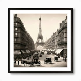 Parisian Streets In The Early 1900s Art Print