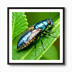 Blue Flies Art Print