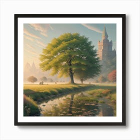 Meadow At Dawn Art Print