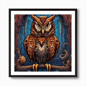 Owl bird art Art Print