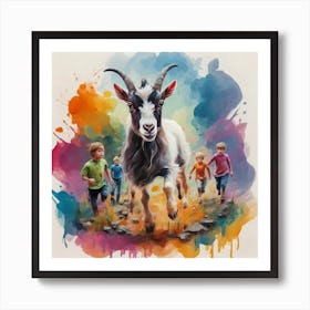 Goats And Kids Art Print
