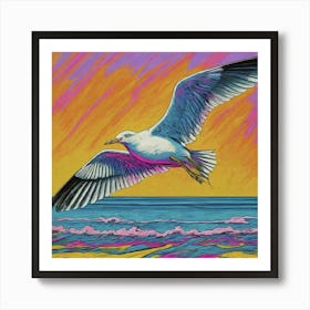 Seagull In Flight 3 Art Print