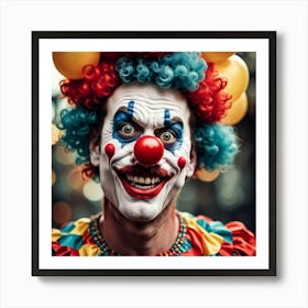 Clown With Balloons Art Print