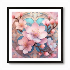 Cherry Blossom Background Art Print