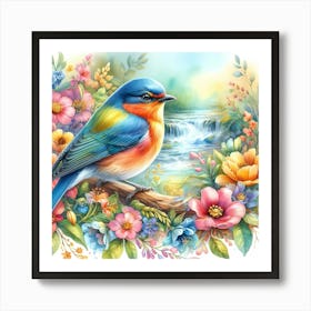 Bird In The Garden 1 Art Print