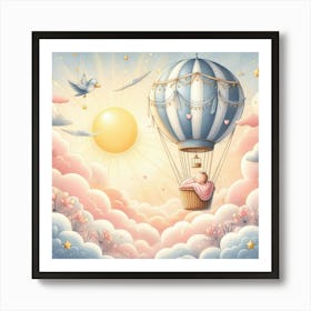 Hot Air Balloon In The Sky Art Print