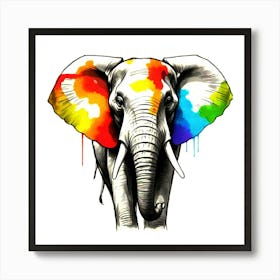 Colorful Elephant Art Print