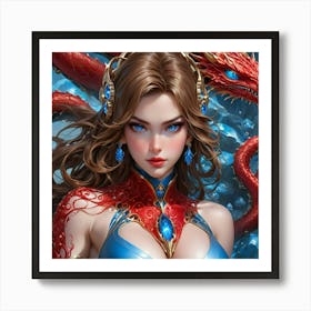 Sexy Dragon Girl hf Art Print