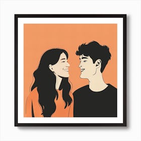 Oneeline42 Minimalist Illustration Of A Couple Looking At Eac 87ecf5c6 6761 449c Bb2e 90447a92bc7b 0 ١٠٥٨٢٣ Art Print