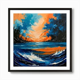 Sunset Over The Ocean 22 Art Print