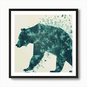 Bear Walking Through Shattered Glass Art Print