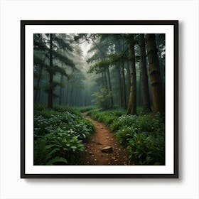 Foggy Forest 1 Art Print