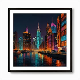 New York City At Night Art Print