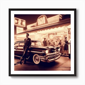 Night At The Drive-In Art Print
