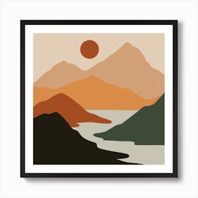 Landscape With Mountains 1 Art Print