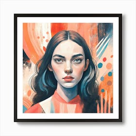 Girl With Long Hair Art Print