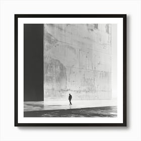 Man Walking In Front Of A Grey Wall - city wall art, colorful wall art, home decor, minimal art, modern wall art, wall art, wall decoration, wall print colourful wall art, decor wall art, digital art, digital art download, interior wall art, downloadable art, eclectic wall, fantasy wall art, home decoration, home decor wall, printable art, printable wall art, wall art prints, artistic expression, contemporary, modern art print, Art Print