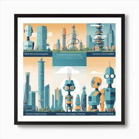 Robots In The City Art Print