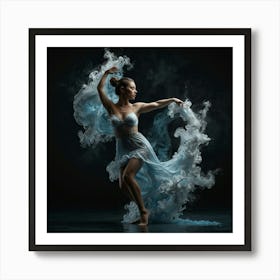 Dancer In Blue Dress 1 Art Print