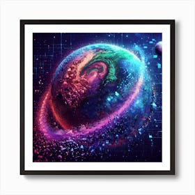 pixelated universe 3d 1 Art Print