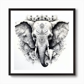 Elephant Series Artjuice By Csaba Fikker 002 Art Print