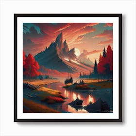 Scarlet Sunset Art Print