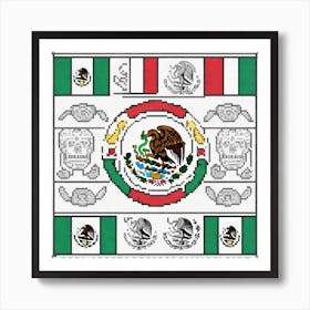 Mexican Flag 12 Art Print