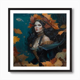 Autumn Mermaid 1 Art Print