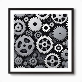 Gears Background 15 Art Print