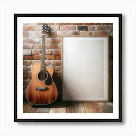 Guitar And Blank Frame Art Print