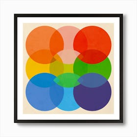 Bold Bauhaus Colourful Dots Art Print